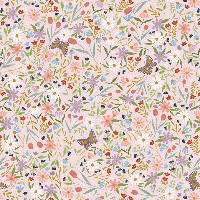 Jillson Roberts Bulk Gift Wrap, Everyday Gift Wrapping Supplies, Delicate Floral Full Ream 833 feet x 24 inches