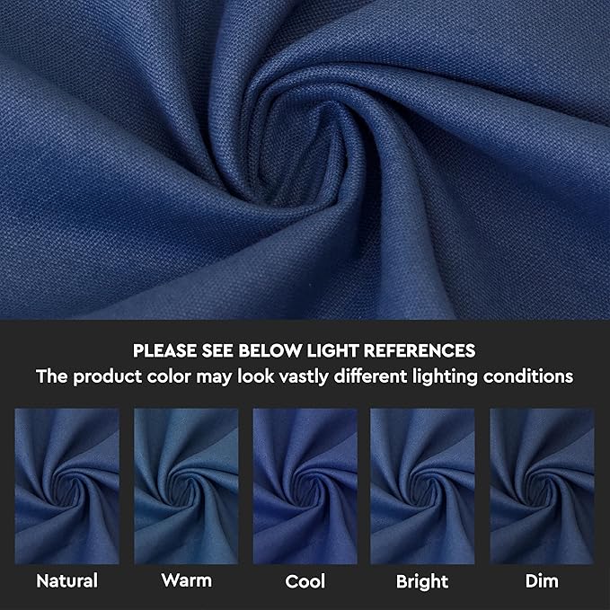Encasa XO Table Runner 13"x48" Long | Cotton Canvas Fabric | Cobalt Solid Color | Machine Washable & Durable