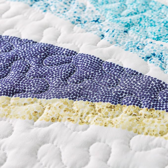 HoneiLife Beach Quilt King Size - 3 Pieces Coastal Quilt Sets Nautical Bedspreads Ocean Coverlets Lightweight Bed Cover, King Quilt Bedding Set All Season Quilts