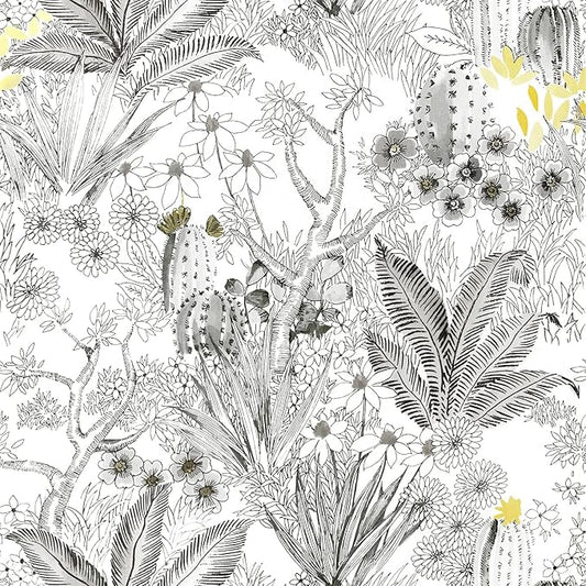 Wudnaye Floral Peel and Stick Wallpaper Vintage Contact Paper 17.7 inch×196.8 inch Gray Flower Wallpapers Self Adhesive Removable White and Black Contact Paper Waterproof for Bathroom Vinyl