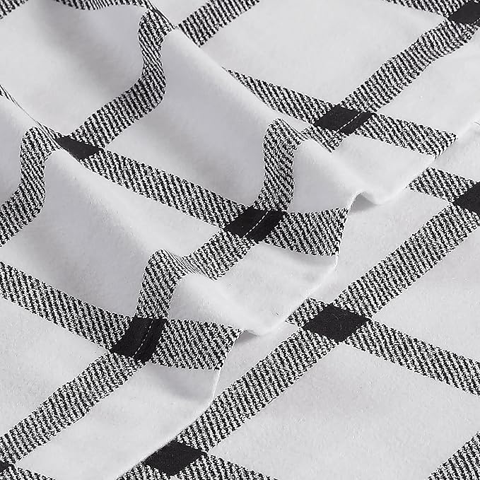 Eddie Bauer - Flannel Sheets Twin Size, Anti-Pilling & Wrinkle Resistant Cotton, Touchably Soft for All-Season Comfort - Bed Sheets with Matching Pillowcase & Fitted Sheet (Bunkhouse Plaid Charcoal)