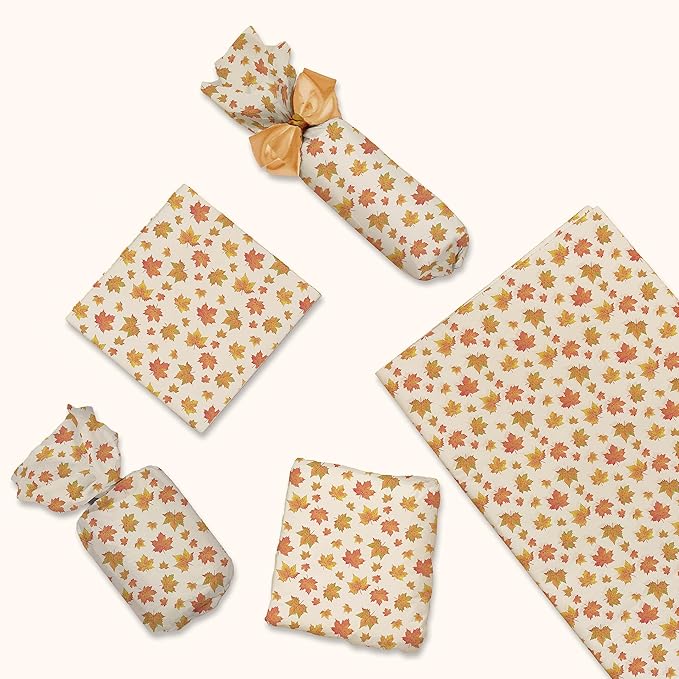 Pro Supply Global Autumn Leaves Printed Tissue Paper for Gift Bags or Boxes and Wrapping - Bulk Fall Decorative Art Tissue Paper for Packaging and Gifting | 24 Sheets 20" x 30"