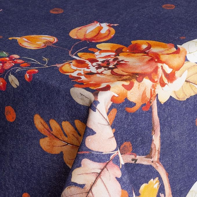 Maison d' Hermine Table Cloth Rectangle Table 100% Cotton 54 x 72 Inches Fall Tablecloth Reusable Everyday Use for Thanksgiving Christmas Decorations Dining Farmhouse Party (Kelim - Infinity)