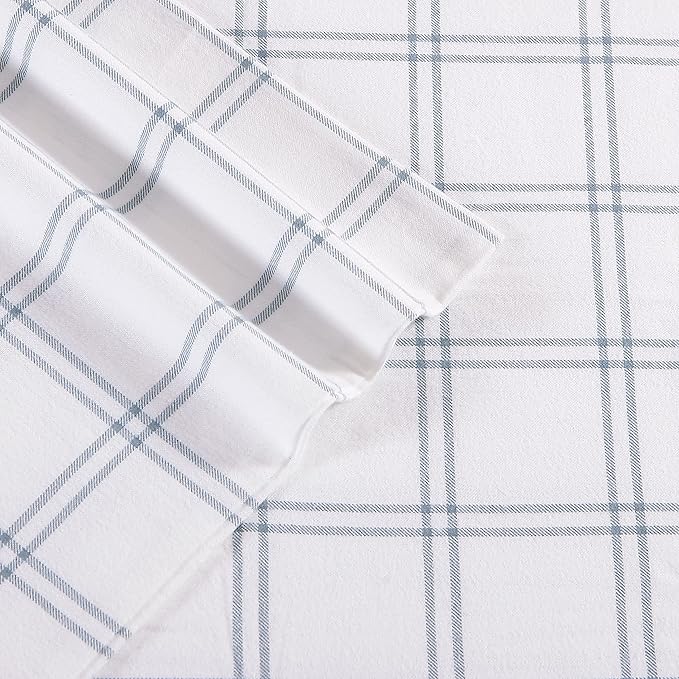 Eddie Bauer - Twin Sheets, Cotton Flannel Bedding Set, Brushed For Extra Softness, Cozy Home Decor (Westridge Plaid, Twin)