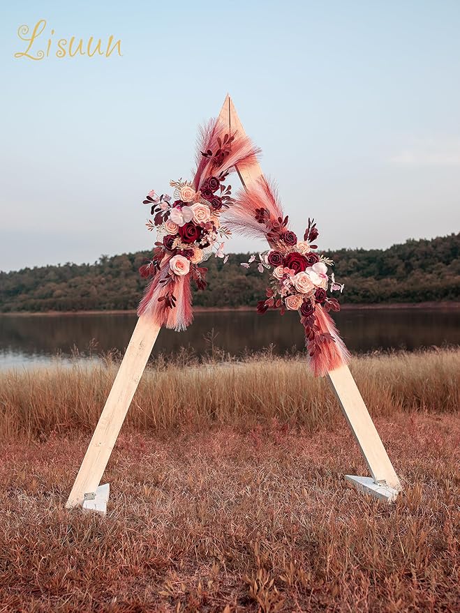 Wedding Arch Flowers, Artificial Flowers for Decoration, Large Flower Swag for Boho Styles Wedding Ceremony Floral Decor - Pack of 2