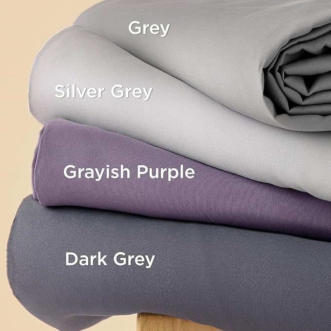 Bedsure Duvet Cover with Fitted Sheet Twin/Twin XL - Deep Pocket, Hotel Luxury Soft Double Brushed Bedding Set with Zipper Closure, 1 Duvet Cover, 1 Fitted Sheet, 1 Pillow Shams, NO Comforter, Grey