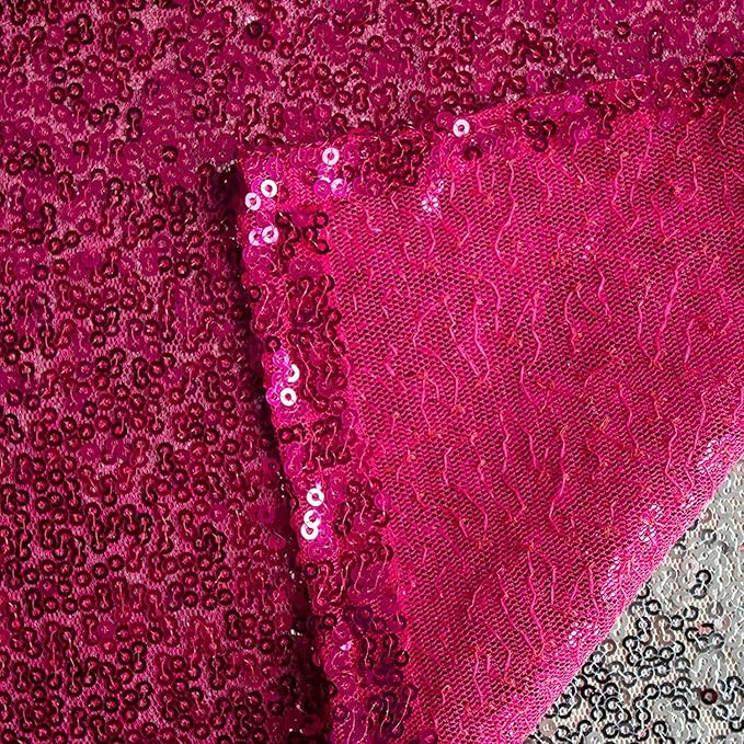 Hot Pink Sequin Backdrop Curtain 2FTx8FT 2 Panels Fuchsia Sequin for Parties Glitter Hot Pink Backdrop Curtain for Wedding Baby Shower Photo