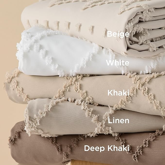 Bedsure Boho Duvet Cover Full Size - White Breathable & Soft Boho Bedding, Machine Washable Comforter Cover for All Seasons, Includes 1 Duvet Cover 80"x90" with 2 Pillow Shams & Zipper Closure