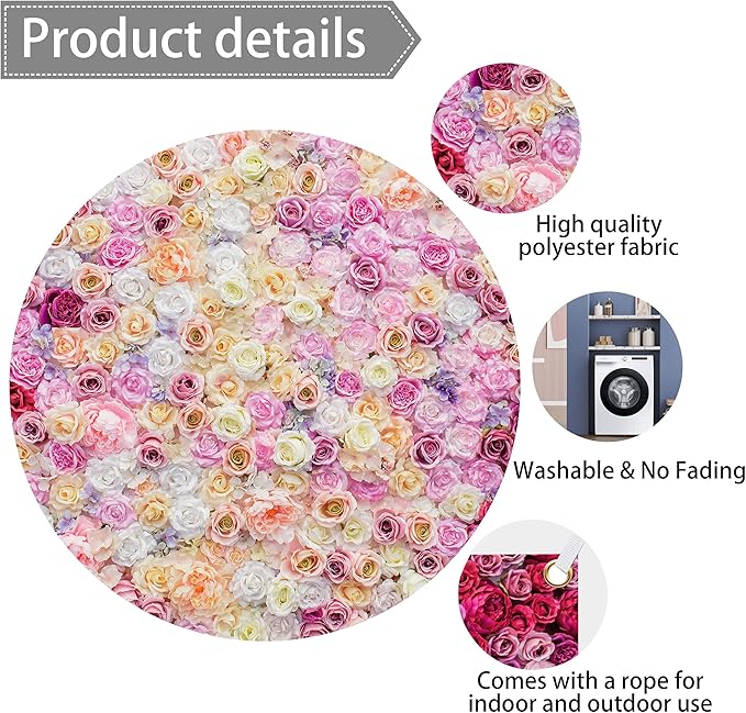 Rose Flower Wall Backdrop 10X6 ft Large Floral Photography Background for Indoor Outdoor Wedding Party Bridal Shower Baby Shower Engagement Shoot Photo Booth Decoration
