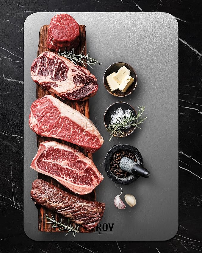 Titanium Cutting Board, 100% Pure Titanium Cutting Boards For Kitchen, Best Non Toxic chopping board, Dishwasher safe, Hygiene and Durability for Meat, Fruit, and Vegetables (Set of 3)
