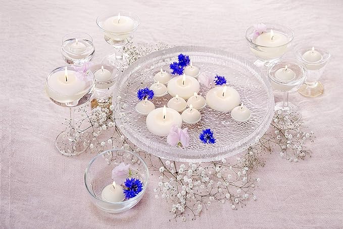 Bolsius Unscented 1.75" Floating Candles – Set of 160 White Floating Candles – Cute and Elegant Burning Candles – Candles with Nice and Smooth Flame – Party Accessories