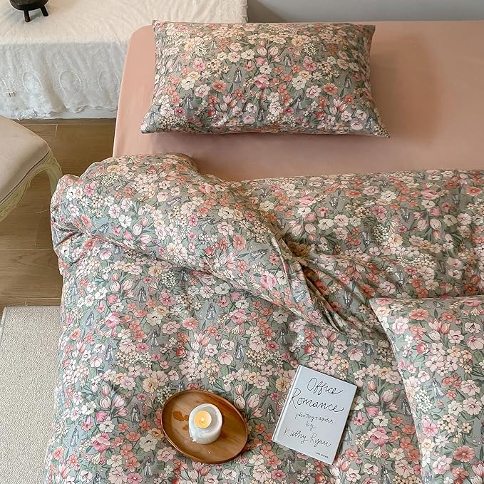 HighBuy King Size Comforter Set Multi Color Lightweight Floral Bedding Comforters with 2 Pillowcases All Season Fluffy Boho Chic Comforter Set King Size,Gift for Family