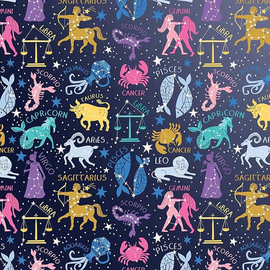 Jillson Roberts Bulk Gift Wrap, Everyday Gift Wrapping Supplies, Astrology, 1/2 Ream 417 feet x 30 inches