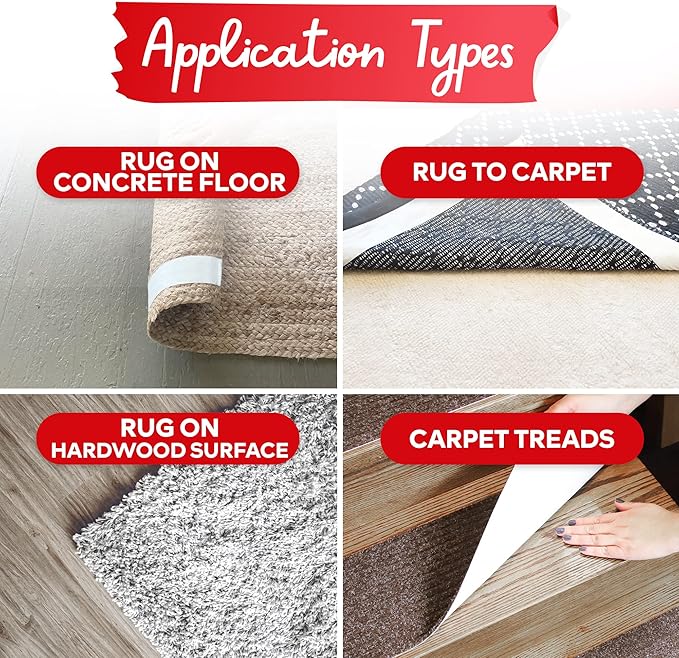 XFasten Double Sided Carpet Tape for Area Rugs, 3 Inch x 20 Yards – Heavy Duty Anti Slip Rug Grip Tape, Works as Rug Gripper, Residue Free, Wood Safe, Easy Removal for Hardwood and Laminate Floor