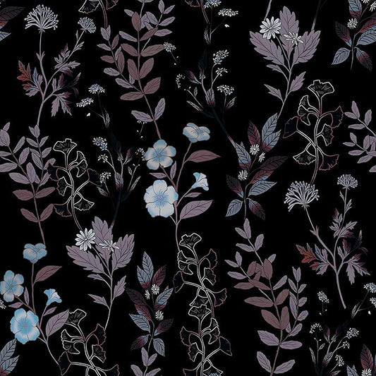 Vintage Floral Wallpaper Peel and Stick Brown Taupe Leaf Contact Paper 17.4" X 118" Moody Wallpaper Waterproof Self-Adhesive Dark Black Wall Covering for Bedroom Countertop Desk Cabinets Decor