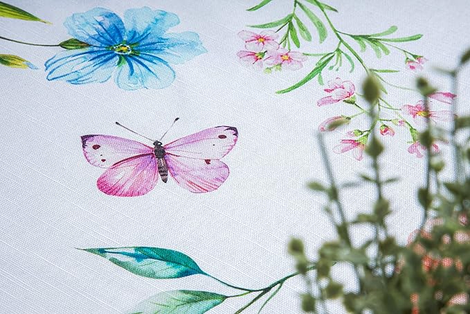 Maison d' Hermine Table Cloth Rectangle Table 100% Cotton 70 x 90 Inches Tablecloth Reusable Decorative for Dining Room, Farmhouse, Home, Party, Festive & Wedding Spring Summer - Just Floral