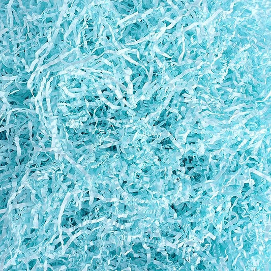 Uptotop 1/2 LB Blue Crinkle Cut Paper Shred Filler for Gift Wrapping Basket Filling, Birthday, Christmas, Thanksgiving, Wedding, Mother's Day