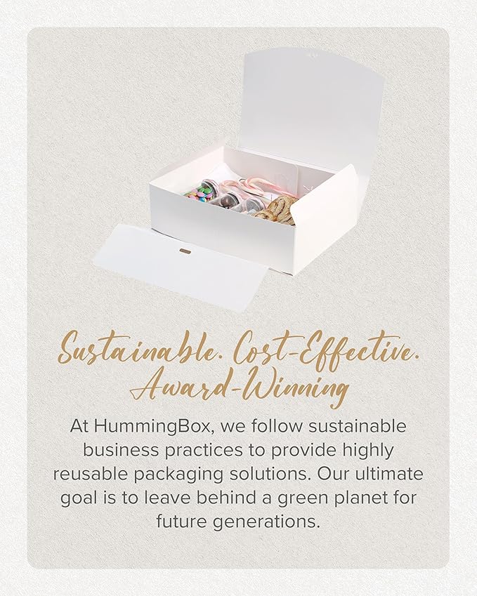 HummingBox White Gift Box Set of 16 - Gift Boxes for Presents & gifting on weddings, birthdays & more - Easy to Assemble White Gift Boxes With Lids & Ribbon Closure - Decorative Boxes With Lids