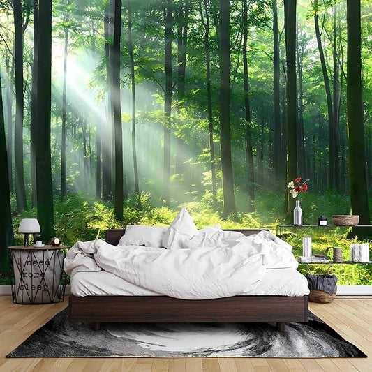 Forest Wall Murals Peel and Stick Forest murals Removable Waterproof Large Wallpaper for Living Room Bedroom(Color-4, 197×120 inch)