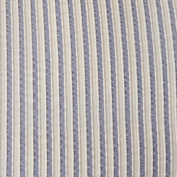 Striped Duvet Cover Queen Blue Washed Microfiber Jacquard 3 Pieces Bedding Set, White Blue Vertical Ticking Stripes Pattern Comforter Cover with Zipper Closure Breathable Durable Soft Comfy