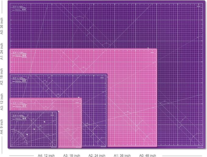 Elan Cutting Mat A0 Pink & Purple, Extra Large Self Healing Cutting Mat 36 x 48 Inch, 5-Ply Craft Board Pink, Hobby Board for Crafts 36x48 Inch