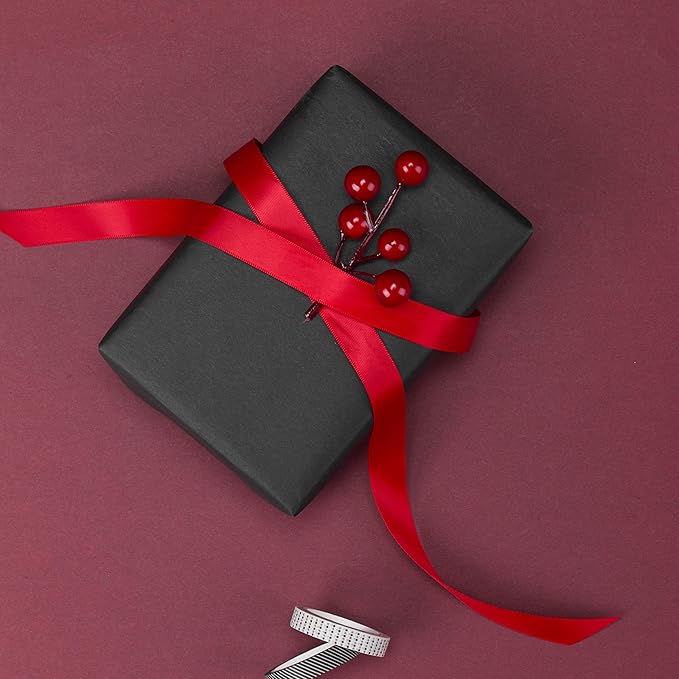 RUSPEPA 30"x 393"(32.8') Black Kraft Wrapping Paper Large Jumbo Roll, Recyclable Art Gift Wrap Paper for Gift Wrapping, Table Covering, Kid Craft Supplies, Bouquet Flower, Poster Bulletin Board, 80GSM