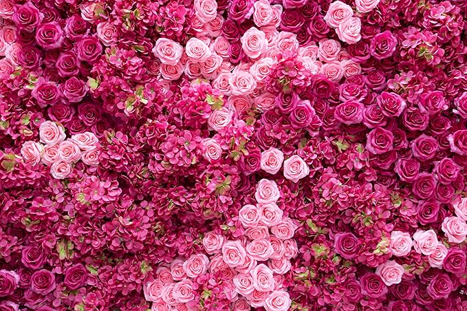 7ftx5ft Rose Wall Background Rose Photo Backdrops Spring Party Tea Party Flowers Backdrop Girls Birthday Pink Princess Party Wedding Bridal Shower Pink Floral Anniversary Ceremony Decor