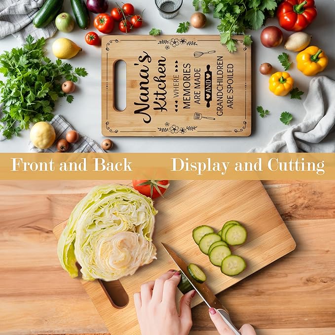 Gifts for Nana, Nana Cutting Board Chopping Board, Nana Gifts from Grandkids, Best Nana Gifts, Grandma Kitchen Gifts, Nana Gifts Decorative Bamboo Cutting Board for Kitchen