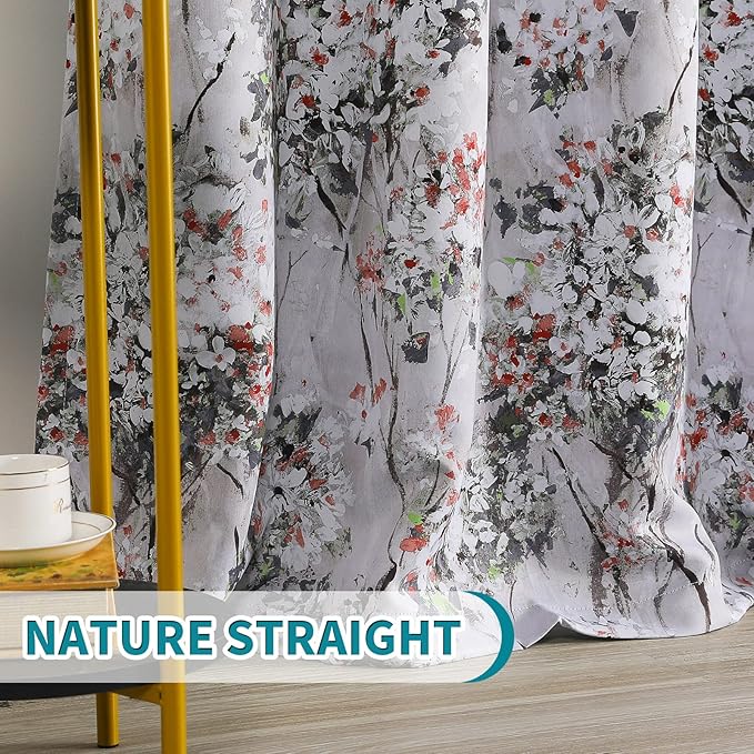 MYSKY HOME Blackout Curtains - 95 inch Length, 2 Panels, Room Darkening for Bedroom & Living Room, Thermal Insulated, Grommet, Farmhouse Style, Red & Black
