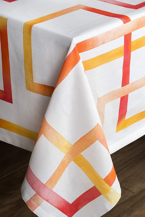 Maison d' Hermine Table Cloth Rectangle Table 100% Cotton 60 x 120 Inches Tablecloth Reusable Decorative for Dining Room, Farmhouse, Home, Party, Festive & Wedding Spring Summer - Summer Maze