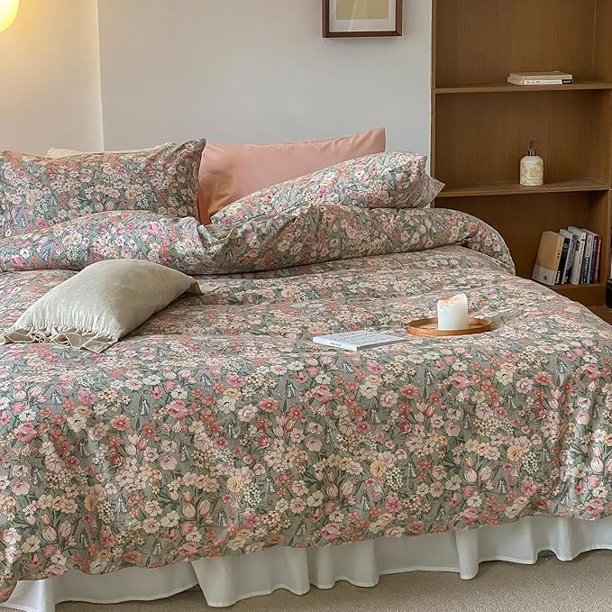 HighBuy King Size Comforter Set Multi Color Lightweight Floral Bedding Comforters with 2 Pillowcases All Season Fluffy Boho Chic Comforter Set King Size,Gift for Family