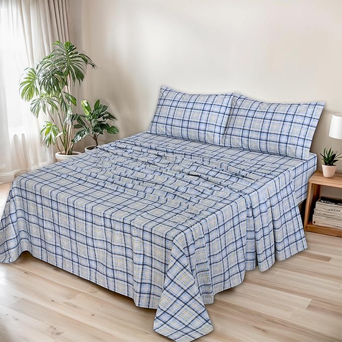 RUVANTI 100% Organic Cotton Sheets Queen Size, Percale Weave, GOTS Certified, 4-Piece Set, Deep Pocket 15", Crisp & Breathable, Soft Durable Bedding, Sábanas Algodón Orgánico – Pastel Print