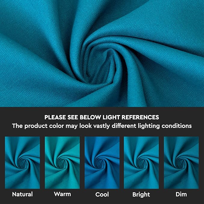 Encasa XO Table Runner 13"x91" Long | Cotton Canvas Fabric | Azul Blue Solid Color | Machine Washable & Durable