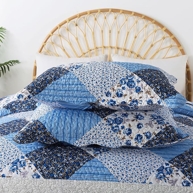 HoneiLife Queen Bedspreads - Oversized 106"x106" Quilt Sets, 3-Piece, All Season Use, Microfiber Coverlet
