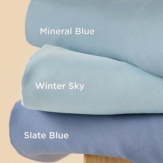 Bedsure Duvet Cover California King Size - Soft Double Brushed Bedding Set for Kids & Adults, Zipper Closure, 3 Pieces, Includes 1 Duvet Cover (104"x98") & 2 Pillow Shams, NO Comforter, Mineral Blue