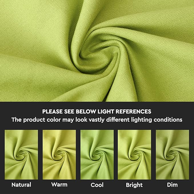 Encasa XO Table Runner 13"x72" Long | Cotton Canvas Fabric | Lime Green Solid Color | Machine Washable & Durable