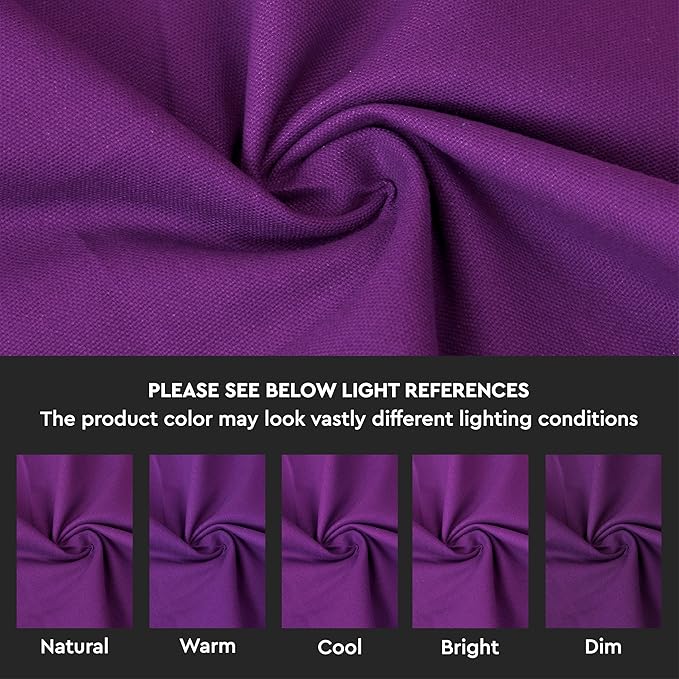 Encasa XO Table Runner 13"x48" Long | Cotton Canvas Fabric | Purple Solid Color | Machine Washable & Durable