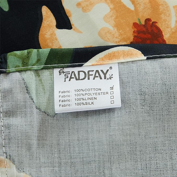 FADFAY Sheets Set Twin Shabby Black and Yellow Floral Bedding Elegant Peony Sheets Set Vintage Farmhouse Bedding Soft 100% Egyptian Cotton 800 Thread Count Deep Pocket Fitted Sheet, 4Pcs-Twin Size