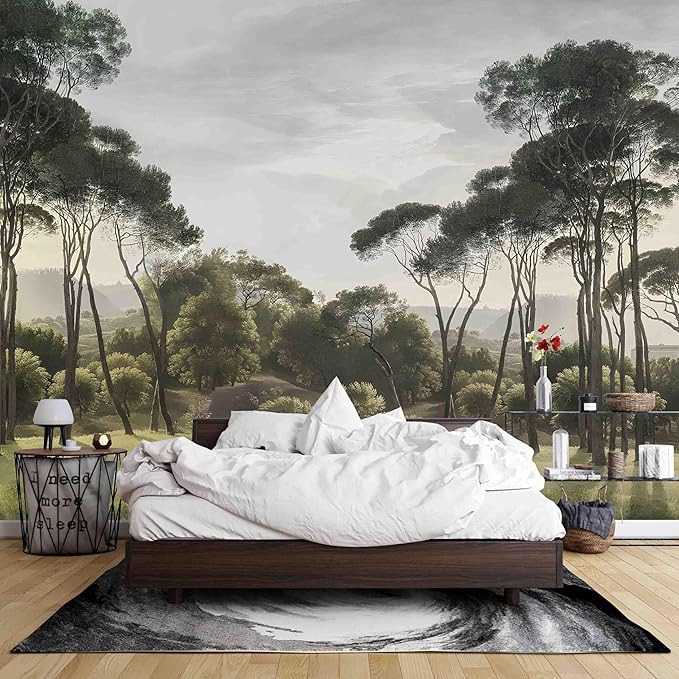 Wall Mural Peel and Stick Vintage Floral Mural- Thick Canvas Waterproof Wallpaper Art for Living Room Bedroom, Large Self-Adhesive Decor (Color-6, 137×98 inch)