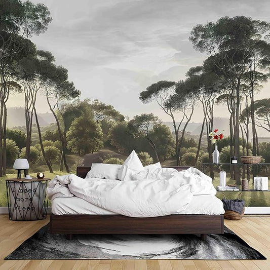Peel and Stick Wallpaper Floral Forest Mural Flower for Bedroom Large Wall Murals Wall Paintings (Color-6, 157×110 inch)
