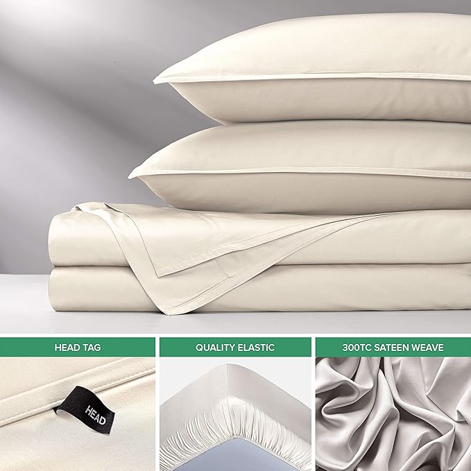 Pure Bamboo Short Queen Sheets for RV Camper (60"x75") - Genuine 100% Organic Viscose Derived from Bamboo Bed Sheet Set, Soft & Cooling, 2 Year Quality Promise (Short Queen, Ivory)