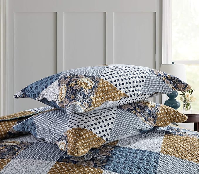 Travan 3-Piece Queen Quilt Sets with Shams Oversized Bedding Bedspread Reversible Soft Coverlet Set, Queen Size