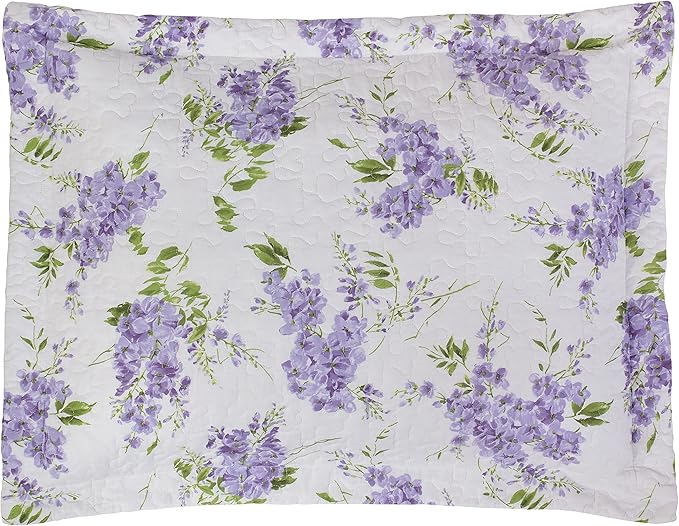 Laura Ashley - King Quilt Set - Cotton Reversible Bedding with Matching Shams, Lightweight & Soft Decor (Keighley Lilac, King)