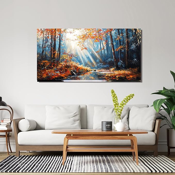 TAIJXAGSG Canvas Wall Art Decor Modern Botanical Wall Art Prints Art Work For Wall Decor Forest Wall Art Pictures For Living Room Nature Landscape Wall Art Decorations Bedroom Office Decor 20"X 40"