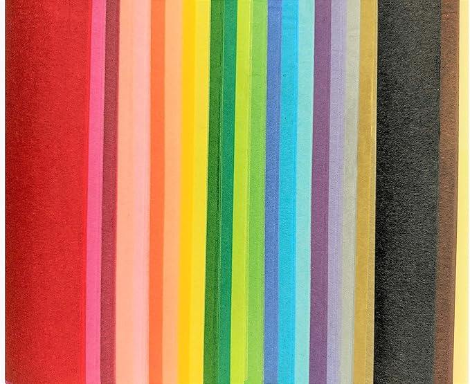 Multicolored Tissue Paper 20"x26" 100 Pack, 25 Colors, Art Tissue for Gifts, Games, Birthdays, Easter, Mothers Day, Graduations, Gift Wrap, Crafts, DIY Paper Flowers and More