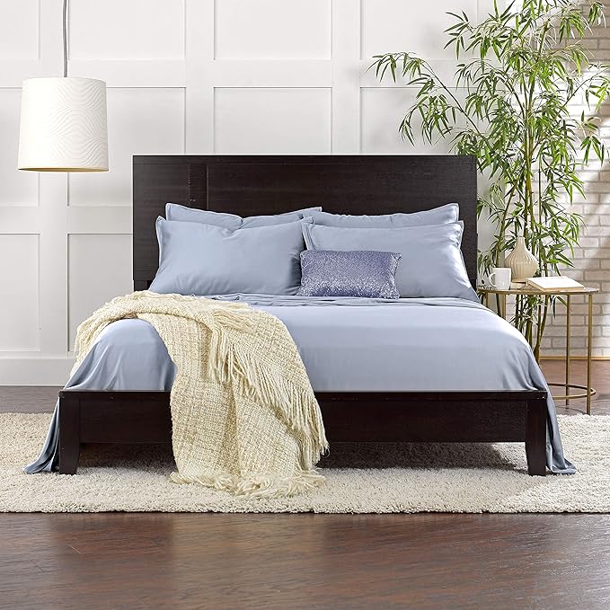 Pure Bamboo Twin Sheets, Genuine 100% Organic Viscose Derived from Bamboo Bed Sheet Set, Luxuriously Soft & Cooling, Double Stitching, 2 Year Quality Promise (Twin, Sterling Blue)