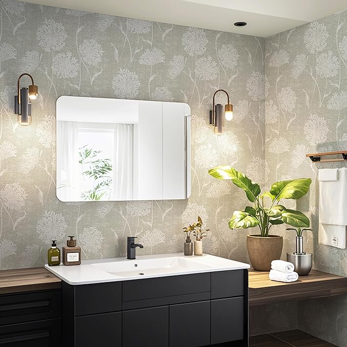 Safiyya Peel and Stick Wallpaper Faux Grasscloth Floral Contact Paper Beige Fabric Wall Paper Modern Linen Neutral Self Adhesive Removable Wallpaper for Bedroom 78.7"x17.3" Vinyl Rolls