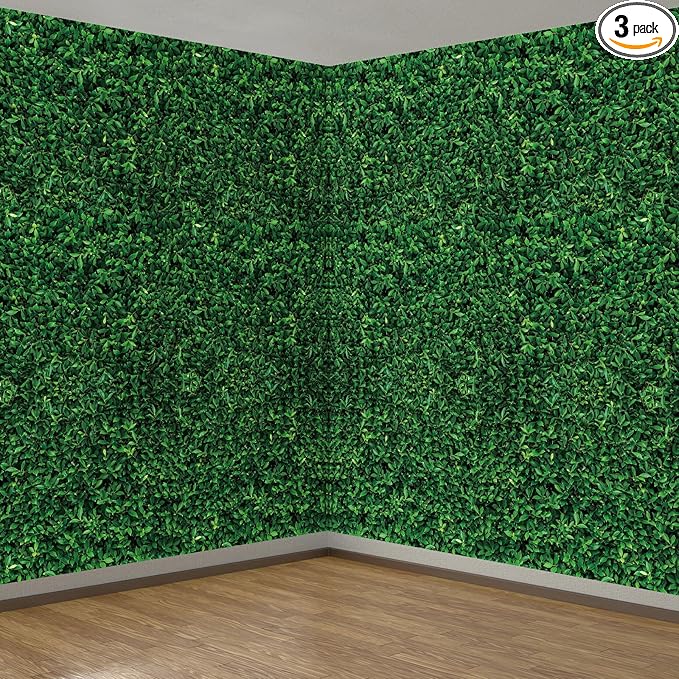 Tatuo 3 Pieces 54 x 108 Inches Jumbo Green Leaves Photography Leaf Backdrop 3D Waterproof Tree Leaves Background Photo Booth Prop Green Leaf Tablecloths for Baby Shower Birthday Party Decoration