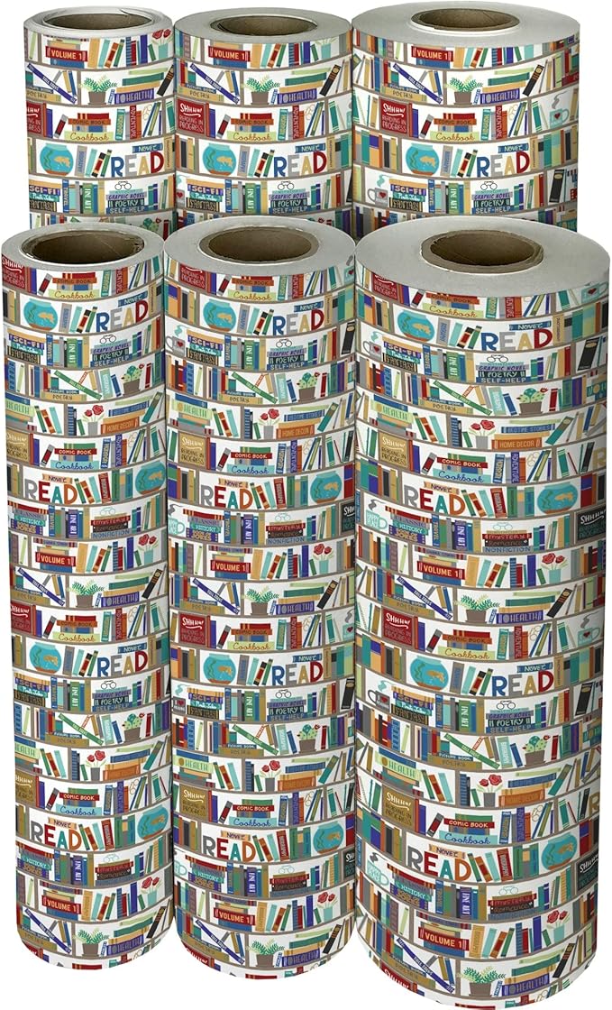 Jillson Roberts Bulk Gift Wrap, Everyday Gift Wrapping Supplies, Books, 1/4 Ream 208 feet x 24 inches