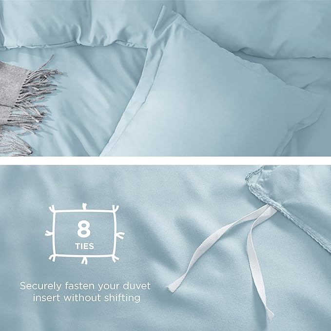 Bedsure Duvet Cover King Size - Soft Double Brushed Bedding Set for Kids & Adults, Zipper Closure, 3 Pieces, Includes 1 Duvet Cover (104"x90") & 2 Pillow Shams, NO Comforter, Winter Sky